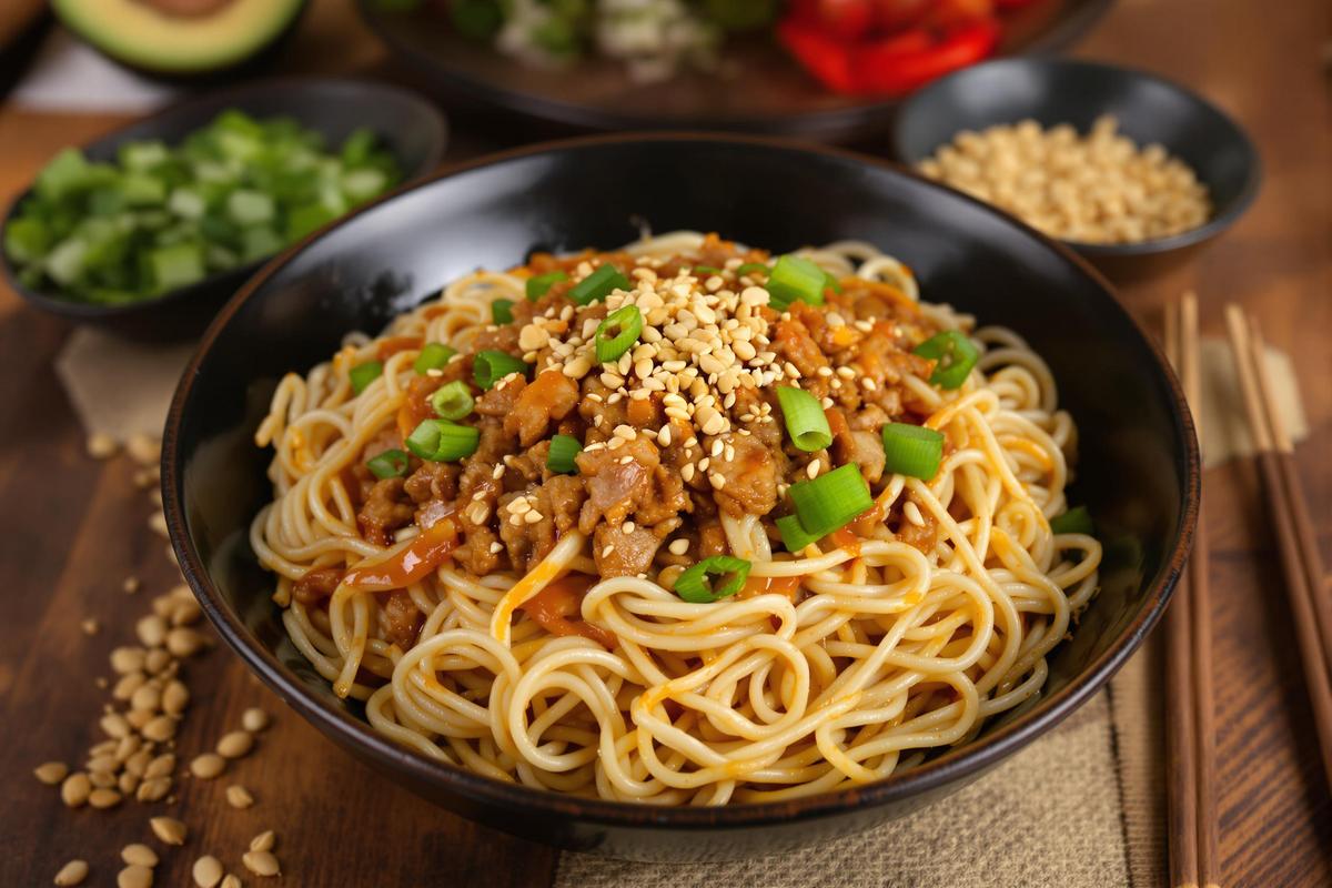 Nouilles porc haché : secrets des nouilles dan dan.jpg