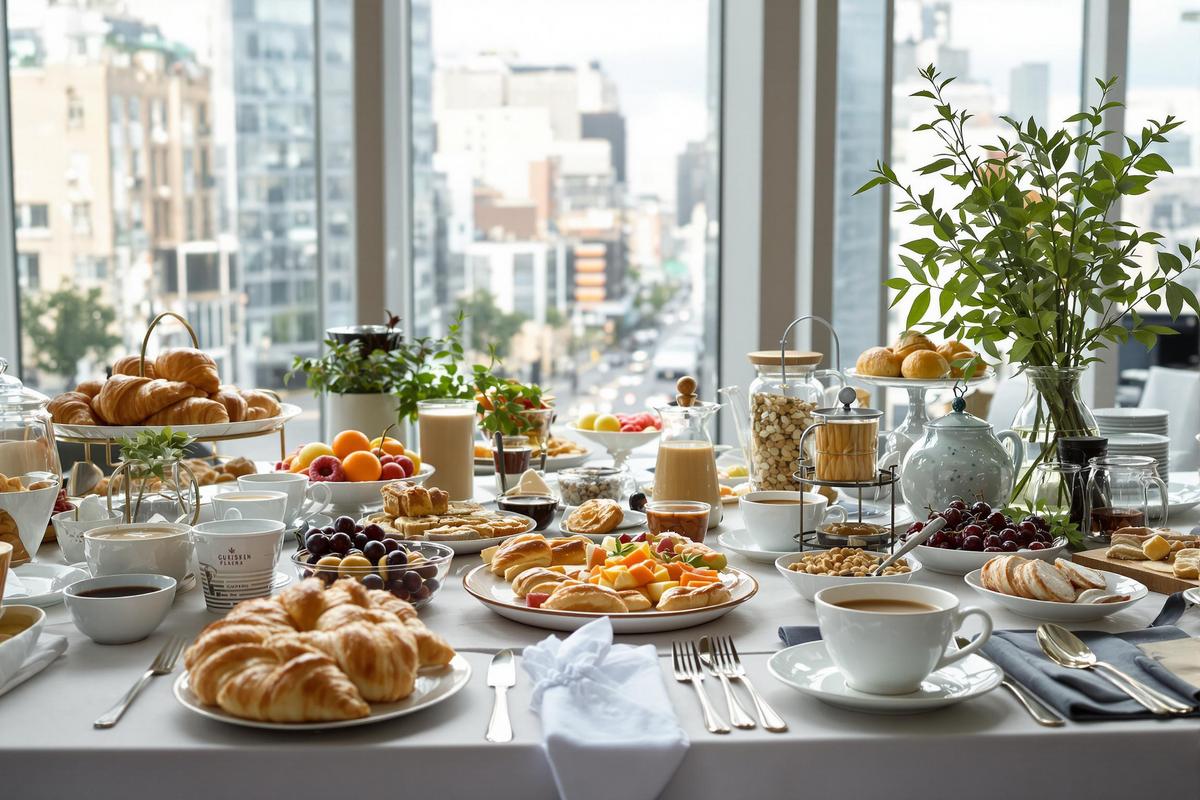 Petit déjeuner entreprise à Boulogne : table regie et livraison.jpg