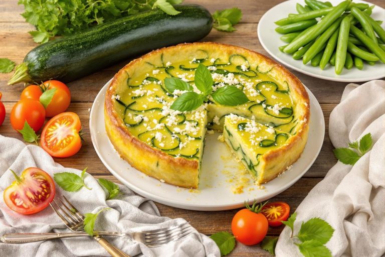 Flan de courgettes et haricots verts : ce plat léger régale toute la famille et ne prend que 15 minutes à préparer.jpg