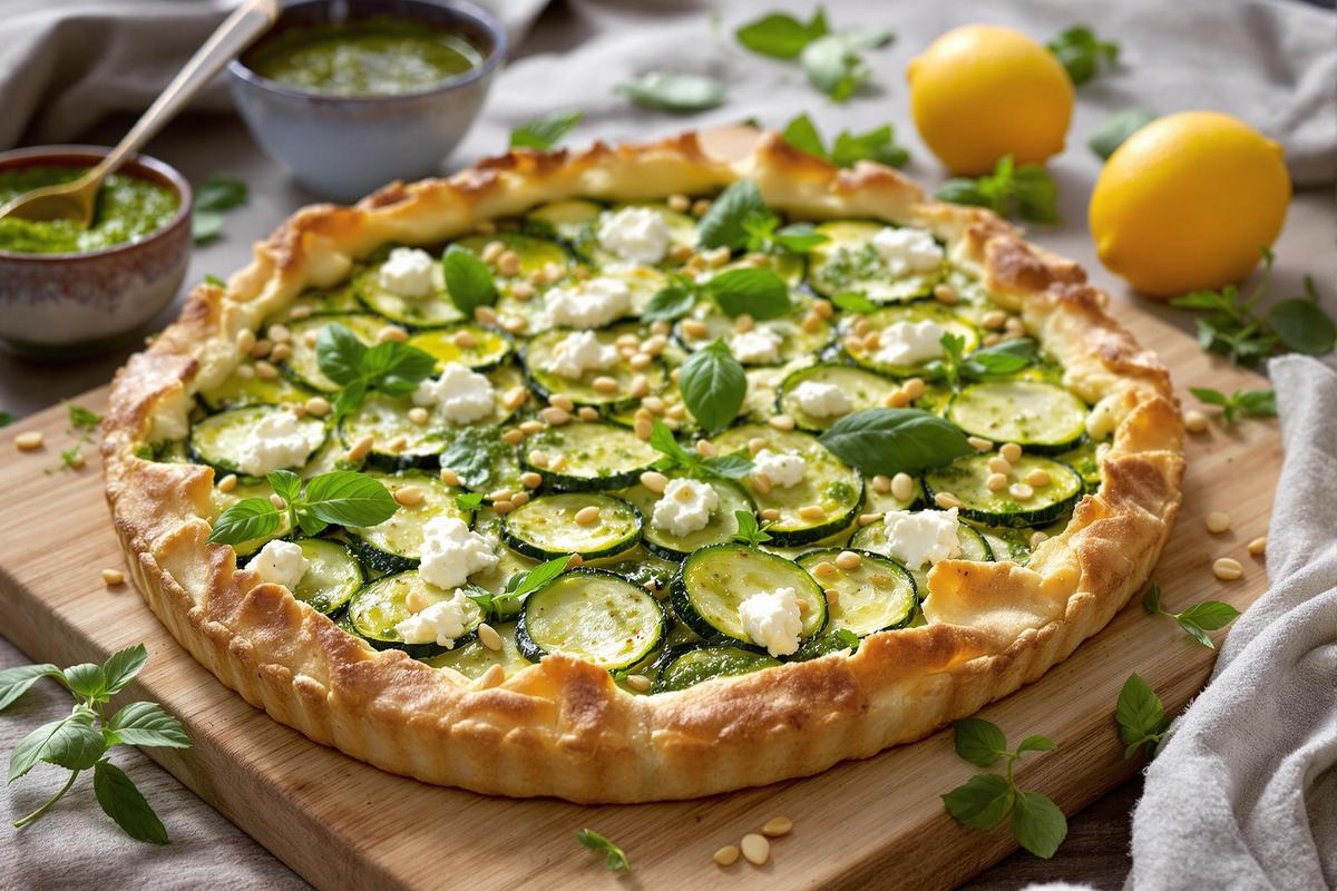 Tarte Fine Courgette Et Ch vre Avec Pesto La Recette Facile Essayer 