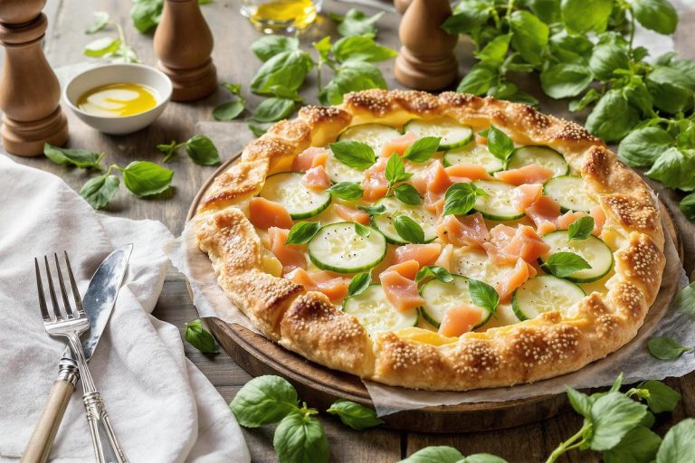 Une tarte fine légère : cette recette à base de concombre, de fromages frais et de truite fumée est à tomber par terre.jpg